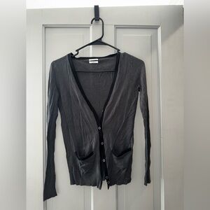 Women's Gray Cardigan Sweater